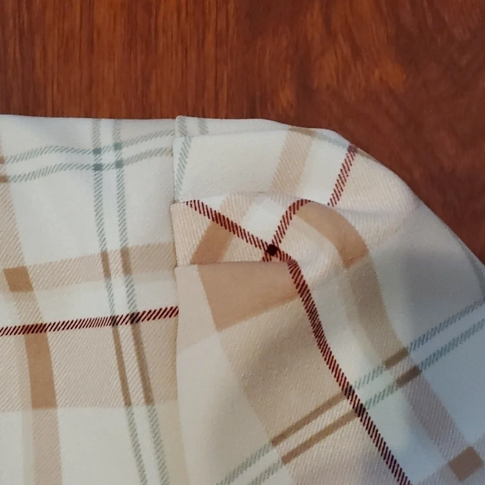 Ann Taylor Factory Blouse Womens Size XL Plaid Top Short Sleeve Cottagecore